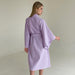 Color-Autumn Light Luxury Waffle Loose Long Robe Hotel Bathrobe French Purple Women Homewear-Fancey Boutique