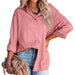 Color-Rouge Color-Women Shirt Autumn Comfort Satin Gravel Pattern Long Sleeve Loose Women Top-Fancey Boutique