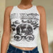 Color-Dark Grey-Women Summer Sleeveless Portrait Printing Short Casual round Neck Slim Fit Shaped Vest-Fancey Boutique