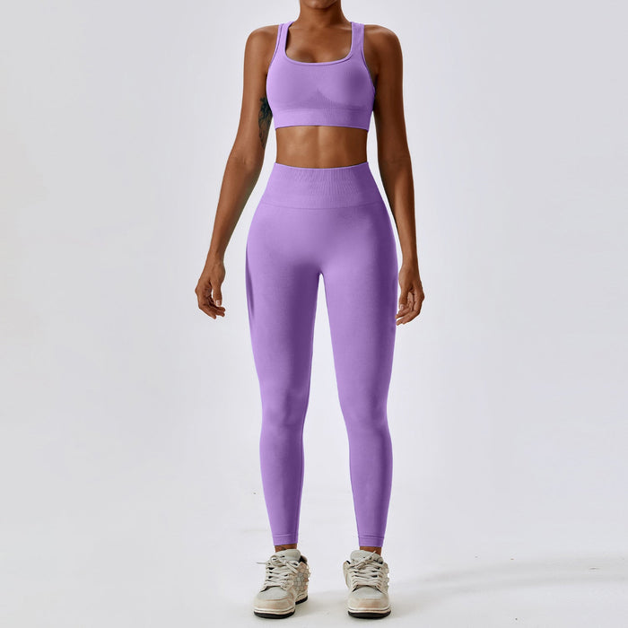 Color-Purple-2-High Strength Beauty Back Seamless Yoga Clothes Women Tight Sports Underwear Running Fitness Yoga Suit-Fancey Boutique