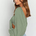 Color-Solid Color Sexy Square Neck Tied Long Sleeves Top Autumn Ultra Short Lantern Sleeve Backless Chiffon Shirt-Fancey Boutique