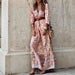 Color-Autumn Women Casual Bohemian Midi Printed Dress-Fancey Boutique