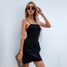 Color-Spot Women Clothing Sexy Solid Color Cami Dress Irregular Asymmetric Lace up Casual A line Dress-Fancey Boutique