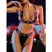 Color-Halloween Sexy Underwear Suit Metal Chain Letter Graphic Printing Passion Temptation Uniform Women-Fancey Boutique