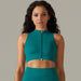 Color-Vest-Dark Green-Seamless Knitted Striped Zipper Tight Gathering Vest Top Yoga Bra Running Fitness Sportswear Women-Fancey Boutique