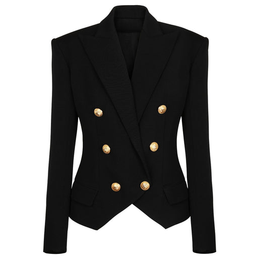 Color-Black-Spring Autumn Waist Slimming High Women Jackets Popular Classic Small Blazer-Fancey Boutique