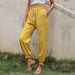 Color-Summer Solid Color Cotton Linen Drawstring Ankle-Tied Harem Pants Baggy Pants for Children-Fancey Boutique