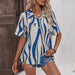Color-Multi-Trendy Women Vertical Striped Short Sleeve Top-Fancey Boutique