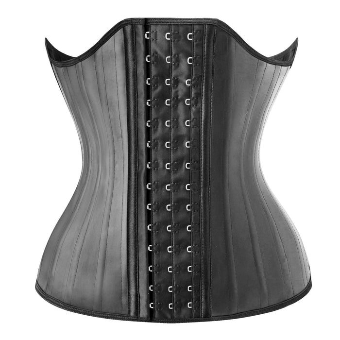 Color-Black-Breast Support Waist Shaping Latex Corset Waist Trainer Sports Girdle Belly Band Women Latex-Fancey Boutique
