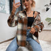 Color-Blogger Women Clothing Autumn Winter Collared Plaid Shacket Office Loose Single-Breasted Woolen Coat-Fancey Boutique