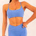 Color-Blue Bra-Tight Sports Underwear Women Cross Sexy Thin Straps Beauty Back Outer Wear Fitness Sports Bra-Fancey Boutique