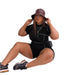 Color-Black-Plus Size Solid Color Casual Suit Women Sports Yoga Suit-Fancey Boutique