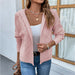Color-skin pink-Women Knitwear Autumn Winter Solid Color Hooded Cable-Knit Sweater Women Cardigan-Fancey Boutique