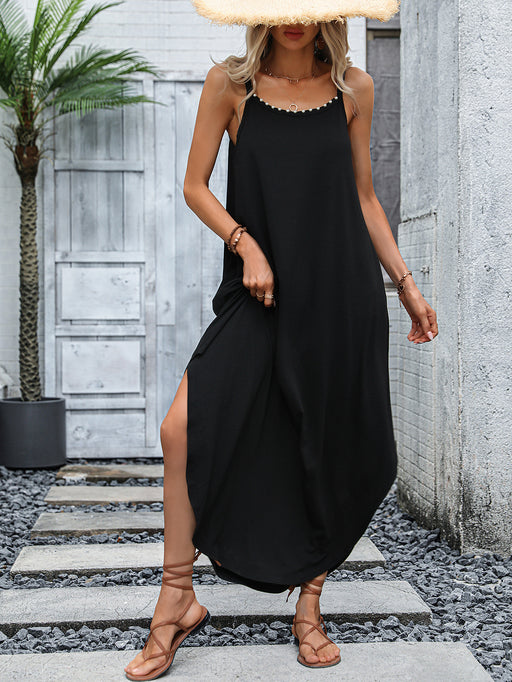 Color-Women Clothing Sexy Casual Solid Color Loose Vacation Dress-Fancey Boutique