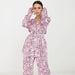 Color-Spring Summer Feather Detachable Printed Pattern Cardigan Lace-up Pajamas Women Suit Home Wear-Fancey Boutique