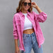 Color-Coral Red-Arrival Multicolor MidLength Ripped Loose Denim Jacket Women Jacket Women-Fancey Boutique
