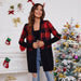 Color-Red-1-Autumn Winter Loose Color Matching Christmas Printing Casual Cardigan Coat-Fancey Boutique