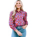 Color-Long Sleeve Top Women Women Clothing Abstract Printing Sweet Puff Sleeve Shirt Women-Fancey Boutique