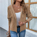 Color-Khaki-Women Knitwear Autumn Winter Solid Color Hooded Cable-Knit Sweater Women Cardigan-Fancey Boutique