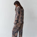 Color-Autumn Imitated Silk Pajamas Long Sleeved Trousers Two Set Loose Comfort Printing Home Wear for Women-Fancey Boutique