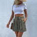 Color-Women Wear Summer Casual Green Shorts for Women With Belt-Fancey Boutique