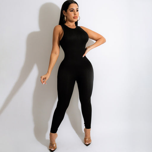 Color-Summer Women Clothing Sports Casual Sleeveless Jumpsuit Trousers for Women-Fancey Boutique