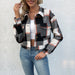 Color-Black-Autumn Winter Women Clothing Plaid Long Sleeve Shacket-Fancey Boutique