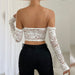 Color-Sexy Lace Steel Ring Boning Corset Diamond Long Sleeve Solid Color Tube Top-Fancey Boutique