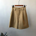 Color-Shorts [Khaki]-Waffle Set Women Spring V neck Outerwear Vest Shorts Two Piece Set-Fancey Boutique