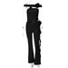 Color-Black-Women Clothing Sexy Bandeau Slim Fitting Patchwork Bouquet Trousers Set-Fancey Boutique