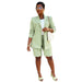 Color-Light Green-Women Clothing Suit Shorts Jacket Two-Piece Set Spring Summer Office-Fancey Boutique