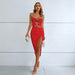 Color-Sexy Tube Top Dress Cocktail Party Drawstring Split Bandage Dress-Fancey Boutique