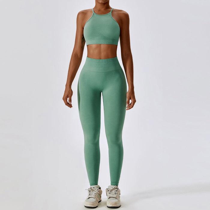 Color-Green-5-High Strength Beauty Back Seamless Yoga Clothes Women Tight Sports Underwear Running Fitness Yoga Suit-Fancey Boutique