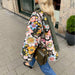Color-Lamb Wool Patchwork Flared Sleeves Baggy Coat Autumn Winter-Fancey Boutique