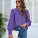 Color-Women Clothing Spring Autumn Chiffon Shirt Women Shirt Pleated Long Sleeved Top Women-Fancey Boutique