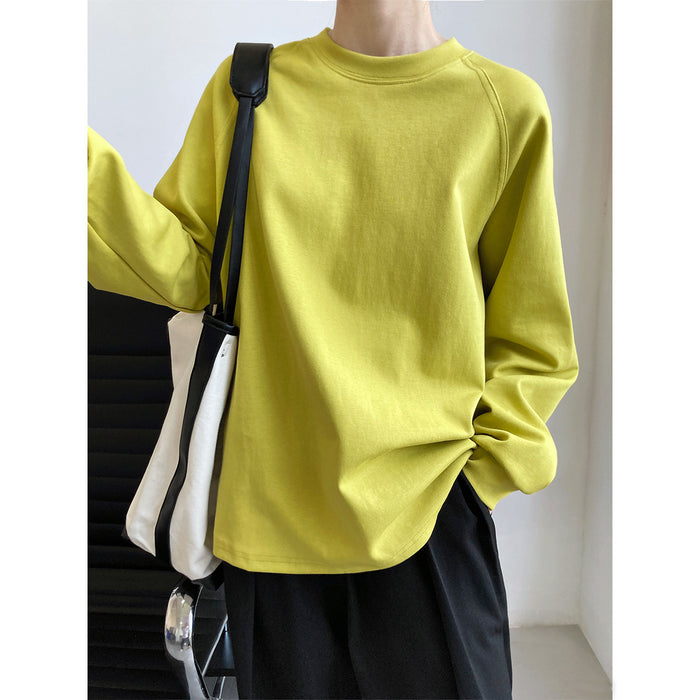 Color-Solid Color Round Neck Bandage Dress Long Sleeve T Shirt Women Spring Lazy Loose Women Base Hoodie Thin-Fancey Boutique