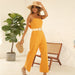 Color-Women Clothing Summer Tube Top Solid Color Strap Casual Wide Leg Loose Jumpsuit Trousers for Women-Fancey Boutique