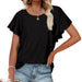 Color-Black-Women Clothing Summer Women T-shirt Ruffle Sleeve Casual Top-Fancey Boutique
