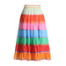 Color-Vacation Rainbow Striped Skirt Autumn High Waist Stitching Colorful Loose Slimming Midi Skirt for Women-Fancey Boutique