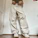 Color-Summer Girls Street Retro Casual Low Waist Drawstring Loose Woven Pants-Fancey Boutique