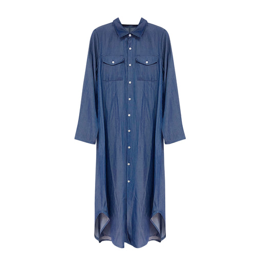Color-Long Sleeve Shirt Dress Maxi Dress-Fancey Boutique