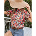 Color-Women Clothing Casual All Match Floral Vacation Slim Shirt-Fancey Boutique