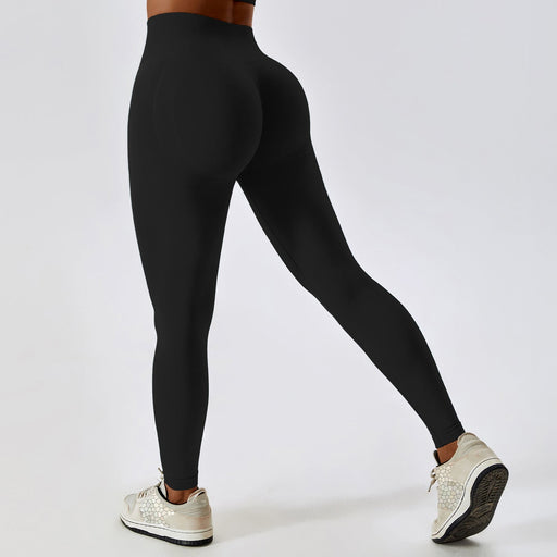 Color-Black-High Waist Seamless Yoga Pants Women Hip Lifting Fitness Tights Outer Wear Running Skinny Workout Pants-Fancey Boutique