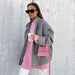 Color-Gray Woolen Coat Graceful Stand Collar Autumn Winter High Sense Office All Matching Top for Women-Fancey Boutique