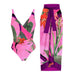 Color-Purple Background Two-Piece Suit-Bikini Two Piece Suit Women One Piece Swimming Suit-Fancey Boutique