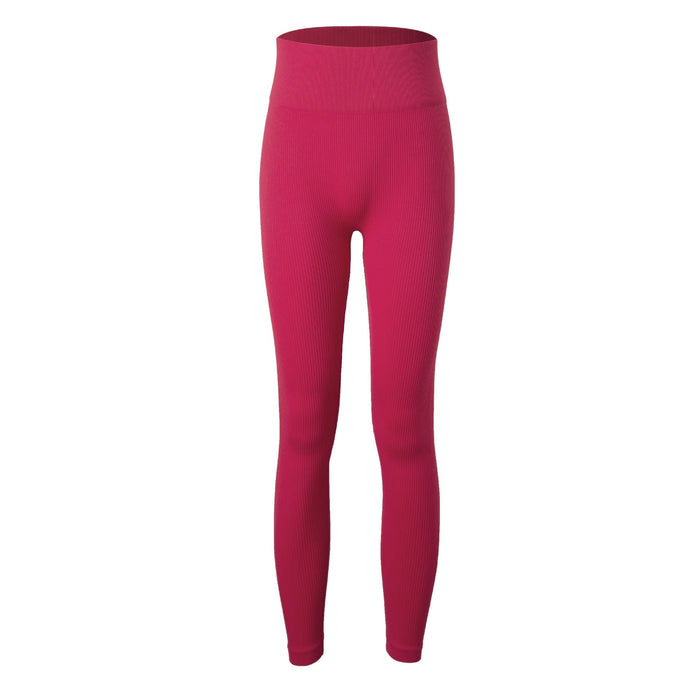 Color-Pink Trousers-Seamless Sports Fitness Yoga Wear Shark Knitted Suit Pressure Line Exercise Women-Fancey Boutique
