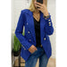 Color-Double Breasted Houndstooth Office Blazer Women-Fancey Boutique