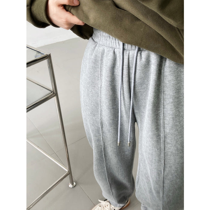 Color-Fleece lined Thickened Casual Sweatpants Women Autumn Winter Outdoor Sports Pants Ankle Tied Harem Pants-Fancey Boutique