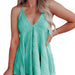 Color-Turquoise-Summer Women Clothing V-neck Casual Sling Wool Vest Top T-shirt-Fancey Boutique