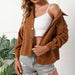 Color-Corduroy Single Breasted Collared Pocket Shacket Shacket Top Women Outerwear-Fancey Boutique